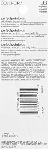 COVERGIRL Perfect Point Plus Eyeliner Pencil, Espresso, Long-Lasting, Versatile Brown Eyeliner, Soft Smudging Tip, No Sharpening Needed, Pack of 1