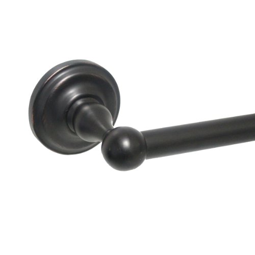 MODONA Four Piece Bathroom Accessories Set, Includes 24" Towel Bar, Robe Hook, Towel Ring, and Toilet Paper Holder - Rubbed Bronze - Viola Series - 5 Year Warrantee