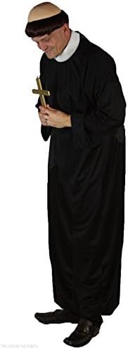 Adults Unisex Vicar Priest Religious Clergy Man Catholic Christian Fancy Dress Costume