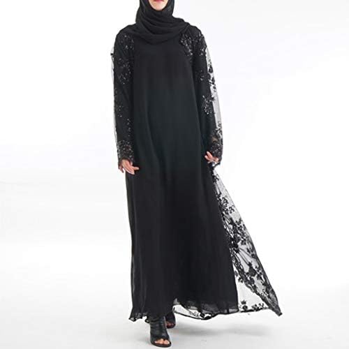 Muslim Dress Dubai Kaftan Muslim Women Lace Sequin Cardigan Maxi Dress Kimono Open Abaya Robe Kaftan Dubai
