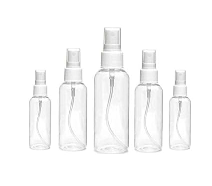 Urban king Combo of Multipurpose Refillable, Transparent Plastic Bottles (2pc 100 ml+ 2pc 200 ml+1pc 500ml) for Hand Sanitizer,Hair