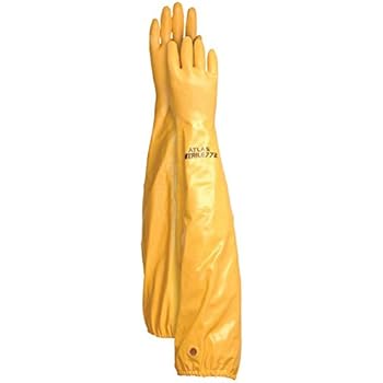 Showa Atlas WG772XL 26-Inch Long Sleeve Nitrile Coated Cotton Lined Work Gloves, X Large
