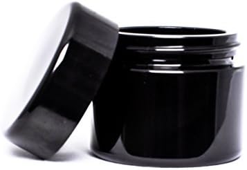 Ultravioleaf 50 ml (1.7 Fl Oz) Medium Capacity Travel Size Black Ultraviolet Glass Screw Top Jar by Ultravioleaf