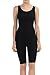 7Wins JJJ Women Catsuit Cotton Tank Bermuda Short Yoga Bodysuit Jumpsuit - Made in USA (Black, Small)