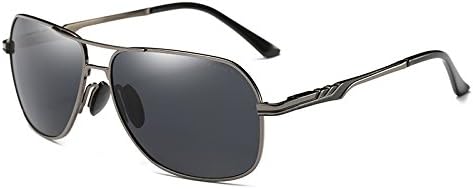 Avinee Military Style Rectangular Aviator Sunglasses Polarized for Men with SunGlasses Case - UV 400