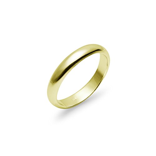 High polish 4mm plain comfort fit wedding band ring yel…