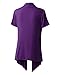 AMORE ALLFY Women's Soft Drape Cardigan Short Sleeve Purple X-Large