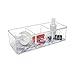 Isaac Jacobs Clear Acrylic 3 Section Organizer- Three Compartment Drawer Tray and Storage Solution for Office, Bathroom, Kitchen, Supplies, and More (Marble)