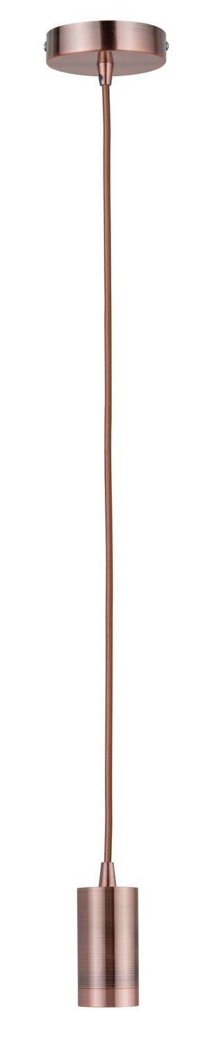 Paulmann 50328 Vintage Pendant with E27 Socket and Fabric Cable Retro Ceiling luminaire Copper Cable with Socket Without lamp lamp Socket