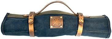 Waxed Canvas and Leather Tool Roll Up Bag - Carpenter, Mechanic, Woodworking Tools and Accessories - Wrench Pouch - The Orville Master -