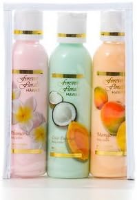 Hawaiian Scented Body Lotion - Travel Pack Assortment â€“ 3 Bottles 4oz each and 1 Tube of White Ginger Conditioning Shampoo. 1 Bar of Noni Facial soap