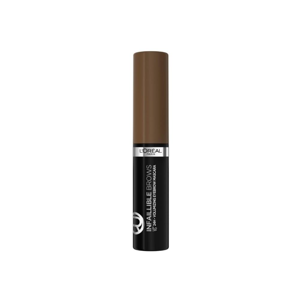 L'Oréal Paris Volumising Brow Mascara, Longwear Brow Gel for Fuller Looking Eyebrows, Up To 24 Hours Wear, Water Resistant, Infallible Brows, 5 ml, Shade: 3.0 Brunette