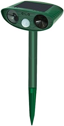 Solar Dog Cat Repellent Ultrasonic, Outdoor Animal &amp; Pest Repeller, Sonic cat repellent, Dog Repellent, Squirrels Repellent, Rodent Repellent, Birds (Grean)