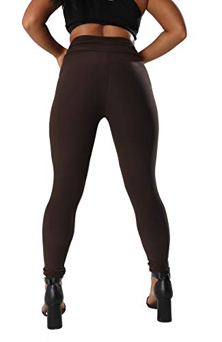 KT Buttery Soft Leggings Capri for Women - High Waisted Leggings Pants with Inner Pocket (One Size, Coffee)