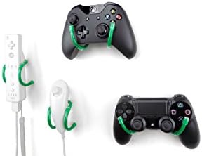 Wall Clip - Xbox One, PS4, Switch, and Retro Game Controller Organizer - 4 Pack, Green