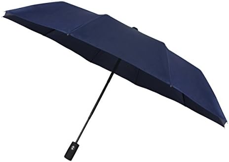 YING YING FS Auto Open &amp; Close Compact Waterproof Umbrellas Travel Windproof Umbrella 10 Rib For Rain (Navy Blue)