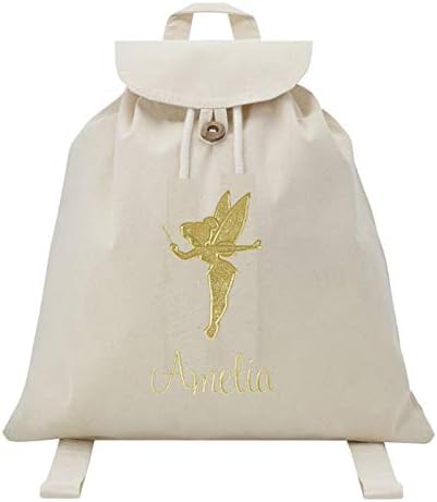 Personalised Girls Disney Tinkerbell Backpack (Cream)
