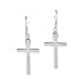 Elegant Faith-Hope-Love Cross .925 Sterling Silver Dangle Earrings