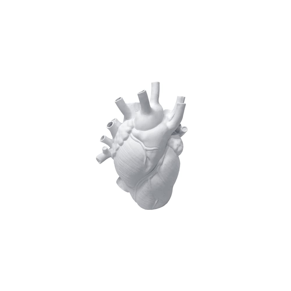 Gothic Decor Resin Anatomical Heart Vase - Human Heart Shaped Statue, for Desktop Decorations, White