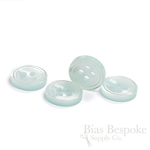 Set of 12 Luminescent Seapray Green Shirt Buttons, Made in Italy