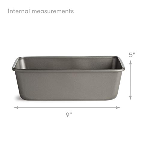 Cooking Light 9.25 Inch x 5.25 Inch Non-Stick Carbon Steel Bread Meat Loaf Pan Baking Dish, Gray - Thumbnail 3