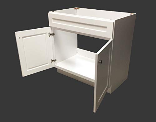 36" Wide x 21" Deep New White Shaker Single-Sink Bathroom Vanity Base Cabinet WS-V3621