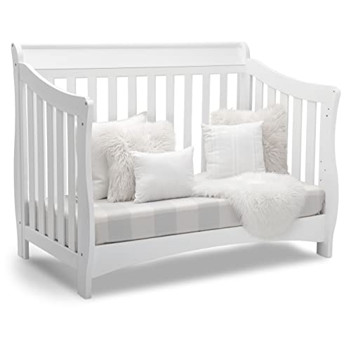 Delta Children Bentley S Series 4in1 Convertible Baby Crib, White