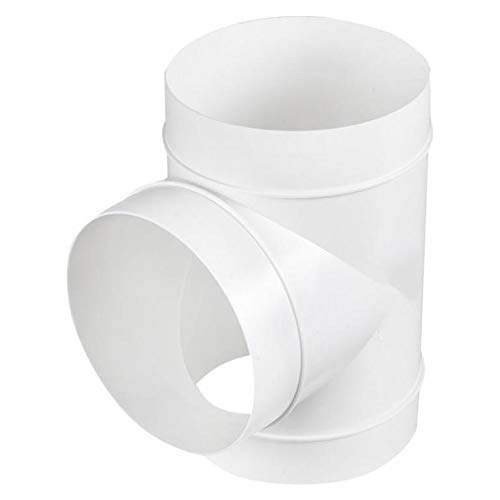 Duct Splitter for Exhaust Fan Dryer 3 Way Duct Hose Connector, Vent Hose, Pipe T Shape, T Joint 3 Way Joint (4'' inch, White) - Thumbnail 5