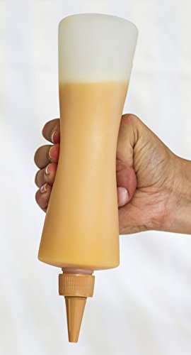 Plastic Squeeze Bottles with Leak-Proof Colored Caps, 16-Oz, Set of 4 (Without Measurements)