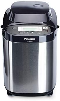 Panasonic Machine à Pain SD-ZB2512KXE, 33 Programmes, Spécial Pain sans Gluten, Pâte à Pizza, Pain Complet, Confiture, 3 tailles de Pain - M, L, XL - Inox