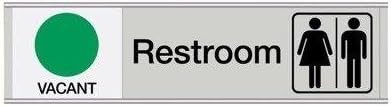 Restroom-V/O-Man/WomanBlack on Smooth Silver Silver Adhesive