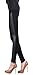 Grazing® Women Faux Leather and Polyester Splice Skinny Stretch Leggings,Black (Side)