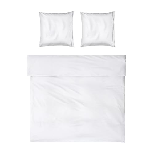 Moeve Noblesse Bed Linen Set 200 x 200 cm + 2 x 80 x 80 cm 100% Cotton White/Grey