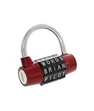 Wordlock, Red PL-002-RD 5-Dial Padlock, 2 Inch