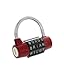 WordLock 63-Millimeter Resettable Choose Your Own Word 5-dial Hardened Steel Shackle Combination Padlock - 100,000 Choices, Red | 128266