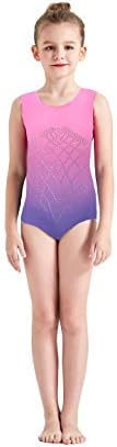 Leotards for Girls Gymnastics Gradient Rinestone Tank Ballet Dancewear