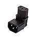 IEC 320 C14 to C13 Right Angle AC Adapter, Vellcon IEC 3Pole Male to Female 90Degree Up Angle AC converter, C14 to C13 Up Angle AC Adapter, Black Color