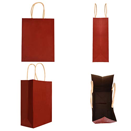 Livder 24 Pieces Christmas Gift Bag, Red Green Kraft Paper Bags with Handles (8.66 x 6.3 x 3.15 Inches) - Thumbnail 4