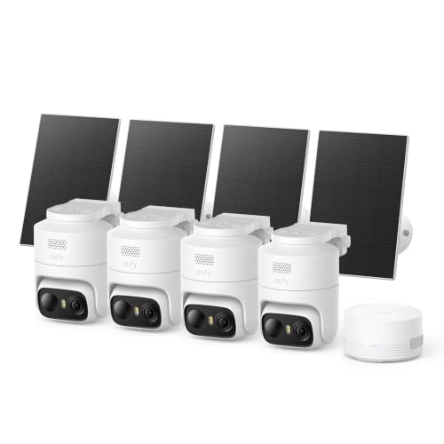 eufyCam C37 4-Kamera-Set, Überwachungskamera Außen, Farbnachtsicht, Solar