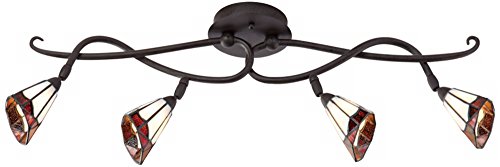 Pro Track Tiffany Glass Scroll Ceiling Track Light