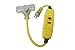 TRC 26020008-6 12/3 Gauge Shockshield GFCI Protected In-line Tri-Cord Set with 3-Outlets, 2-Feet, 15-Amp, Yellow primary