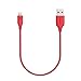 Anker Powerline 1ft Apple MFi Certified Short Lightning to USB Cable Sturdy Charging Cord for iPhone 5/5s/5c 6/6 Plus 6s/6s Plus 7/7 Plus, iPad Mini/Air/Pro iPod Touch(Red)