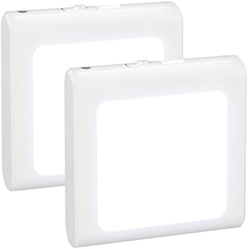 Plug In Night Light with Smart Dusk to Dawn Sensor, Brightness Adjustable LED Lamp for Kids' Room, Bedroom, Hallway, Kitchen, 2 Pack (Cool White)
