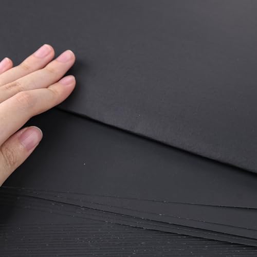 MCPINKY 20 Sheets Cardstock Paper for Crafts, 12 x 12inch Card Stock Paper Black Construction Paper for Crafts Printer Invitations Card Making