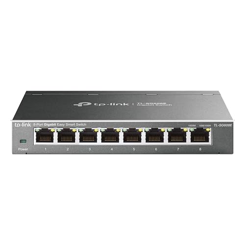 TP-Link TL-SG608E 8-Ports Gigabit Easy Smart Managed Netzwerk Switch (Plug-and-Play, Metallgehäuse, QoS, IGMP-Snooping, VLAN, zentrales Management, en
