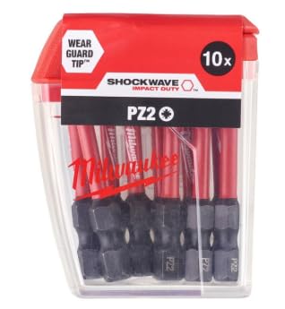 Milwaukee Shockwave 10 x PZ2 50mm Screwdriver Bits 4932430866