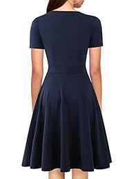 BOKALY - Vestido de fiesta plisado para mujer, estilo vintage, elegante, casual