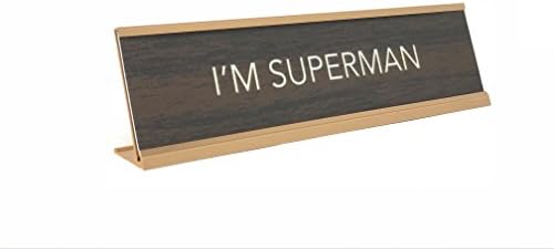 Aahs Engraving Novelty Desk Sign (I'm Superman, Brown/Gold)