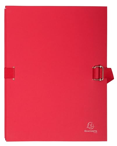 Exacompta 24 x 32 cm Expandable Folder with Coloured Canvas Paper - Red