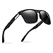 Polarized Sports Sunglasses Driving Glasses Shades for Men Square Box Sun glasses Guy's Classic Design All-Fit Mirror Sunglasses With Brand Box (Matte Black-Gray)